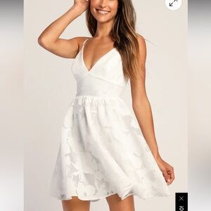 Lulu's White Floral Mini Dress